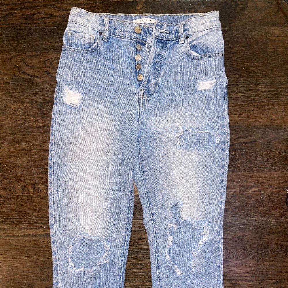 Pacsun High Rise Straight Ripped Jean
